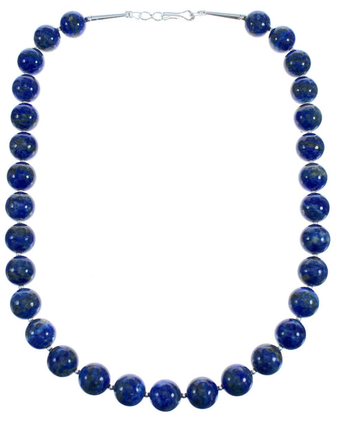 Sterling Silvers Southwest Lapis Round Bead Necklace BX120531
